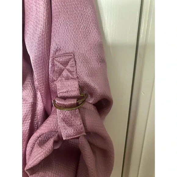 Dana Buchman Purple Satin Shirt Size 0X - Picture 6 of 6
